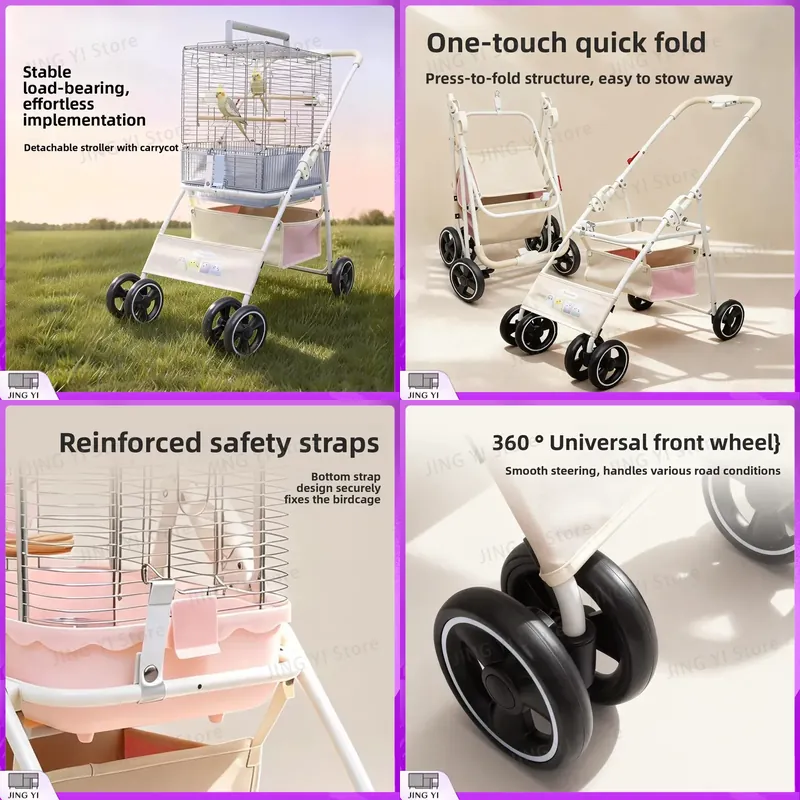 Pet Stroller Carrier - Складная легкая коляска-переноска для домашних животных