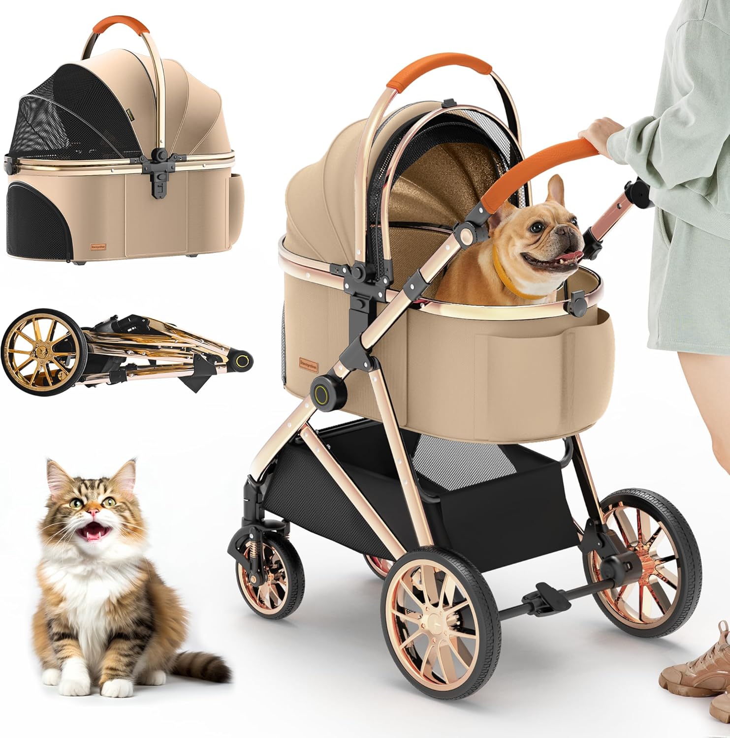 Pet Stroller Carrier - Роскошная коляска для животных 3-в-1 с