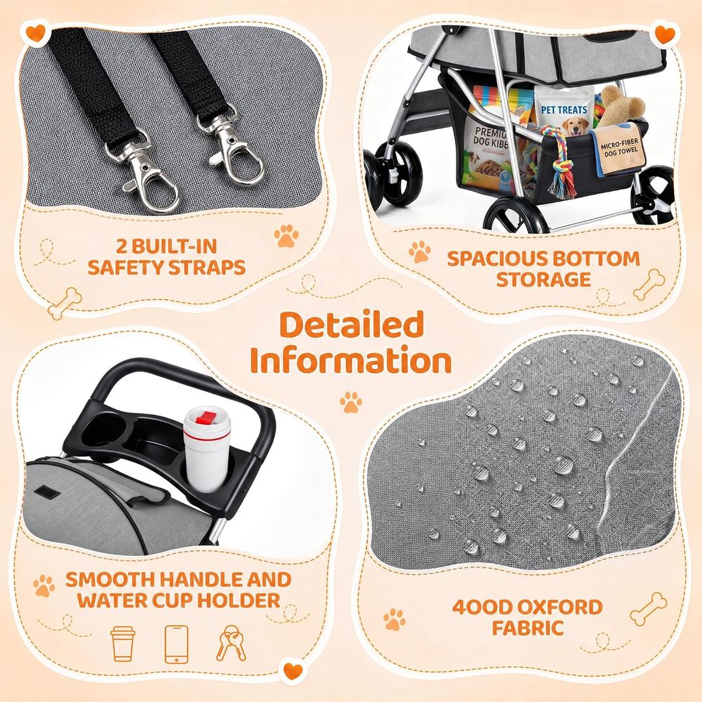 Коляска для животных, коляска  – обзор и цена Pet Stroller Carrier