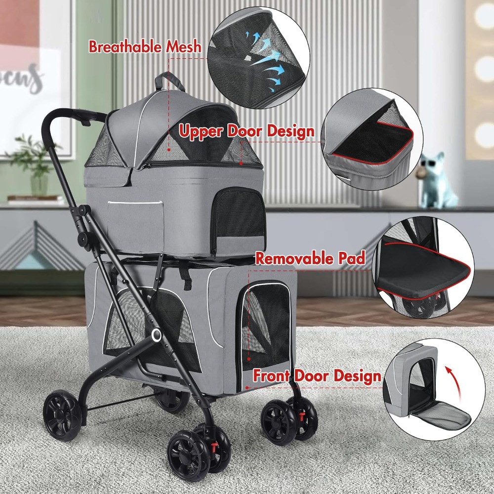 Двойная коляска для животных с – обзор и цена Pet Stroller Carrier