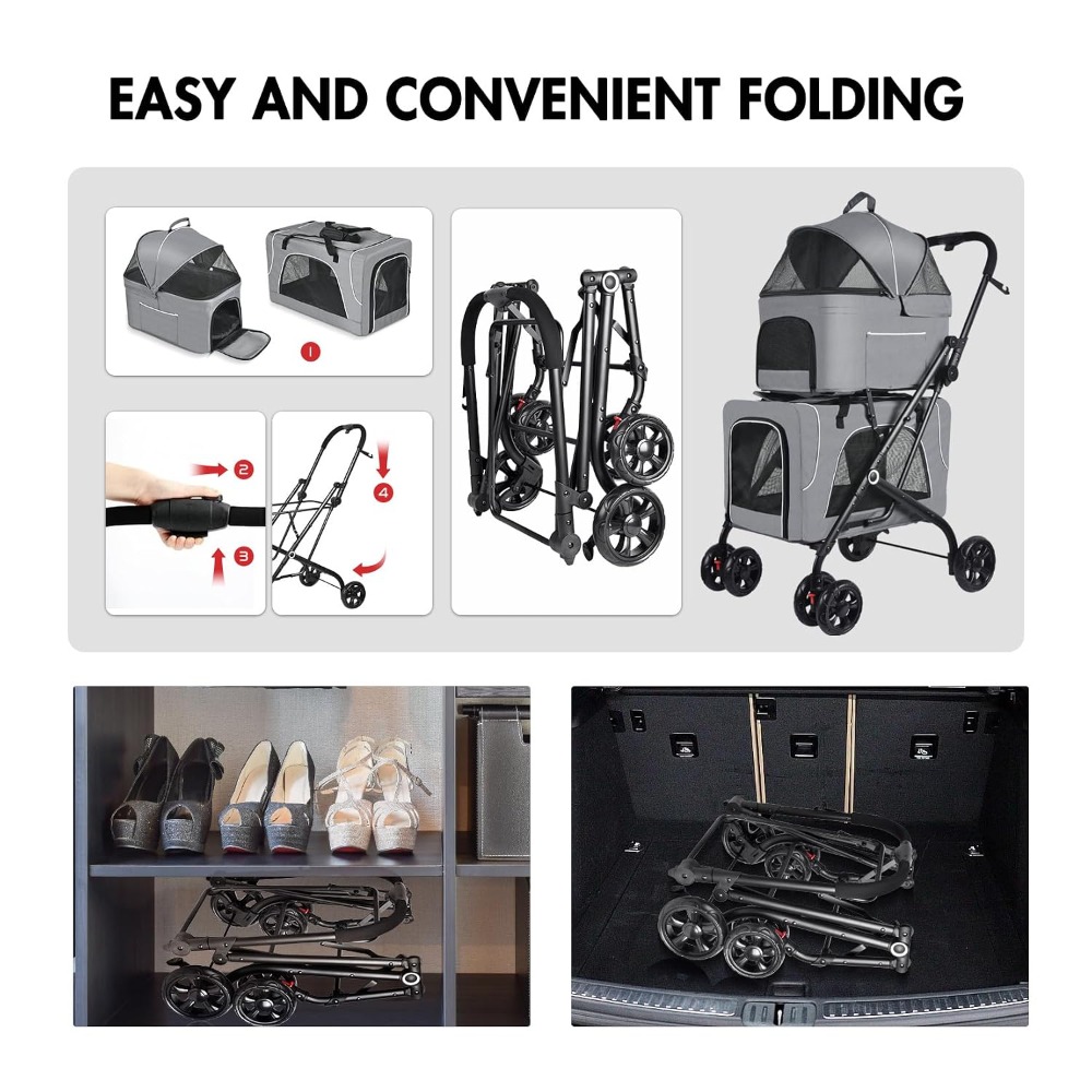 Двойная коляска для животных с – обзор и цена Pet Stroller Carrier